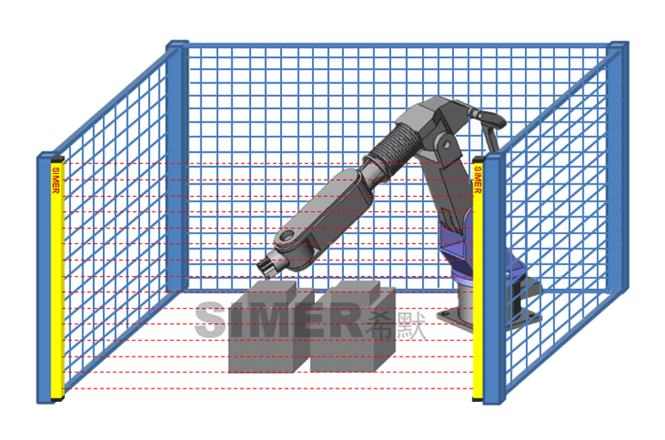 安全光栅机器人區(qū)域防护的应用(yòng)