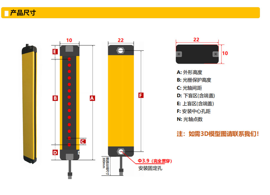 SM-3C系列侧面薄款安全光栅尺寸.jpg