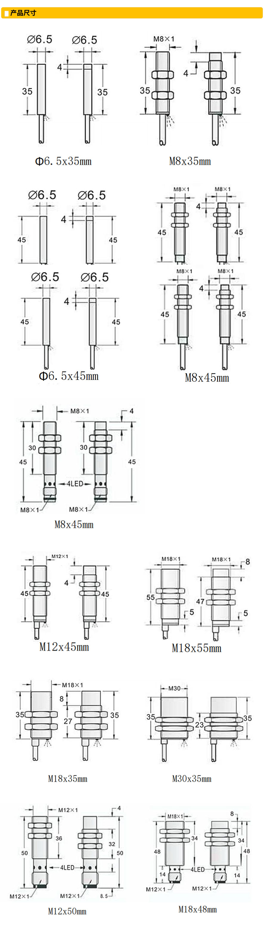 φ6.5M8M12M18M30标准電(diàn)感式接近传感器尺寸.jpg